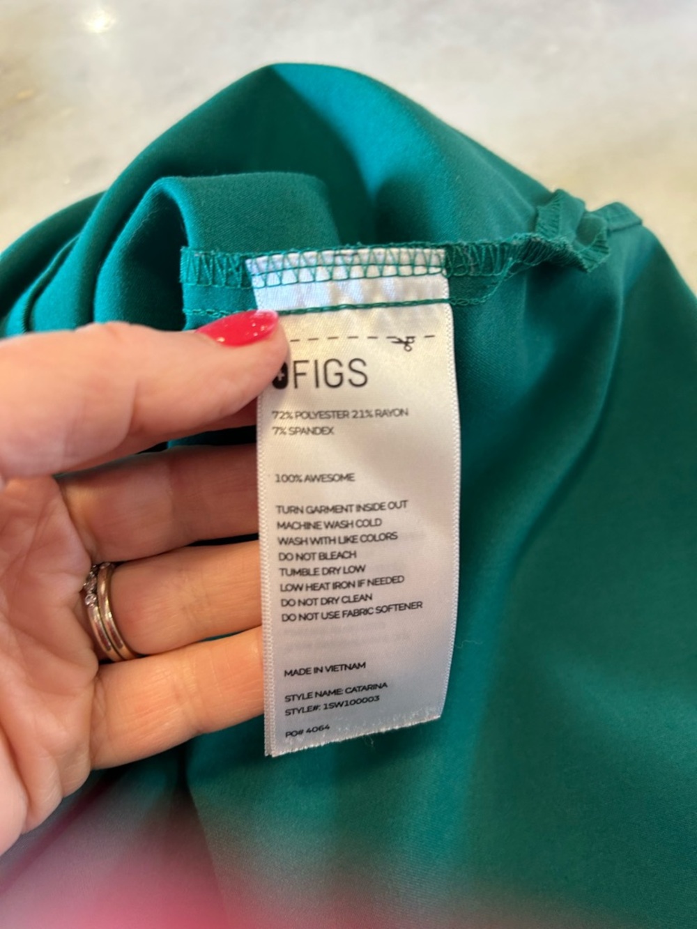 Figs Technical Collection Catarina Hunter Green Scrub top size 4x - Picture 5 of 6